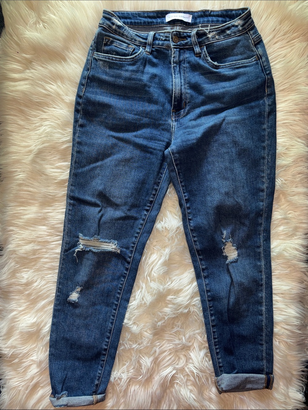 Flying monkey distressed jeans